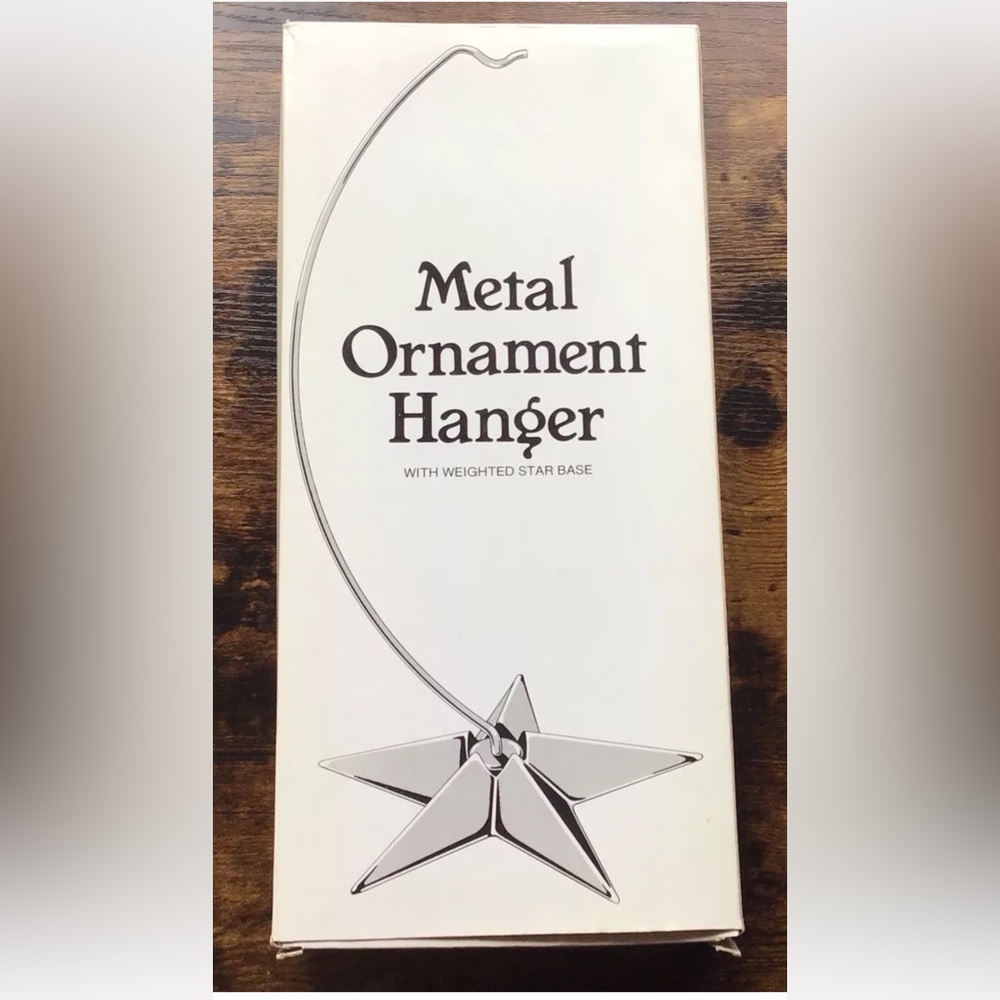 Vintage Dept 56 silver large weighted star ornament holder 12 in display stand